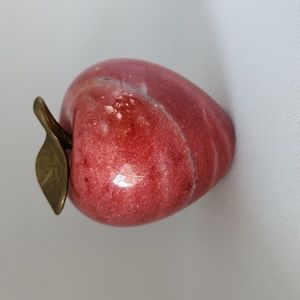 Red Marble Apple Paperweight / Decor